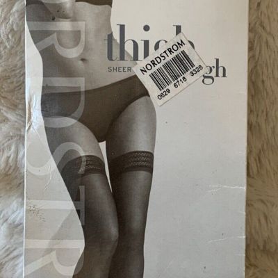 Nordstrom Thigh High Diamond Band Thigh Highs Stockings Size A Bone New